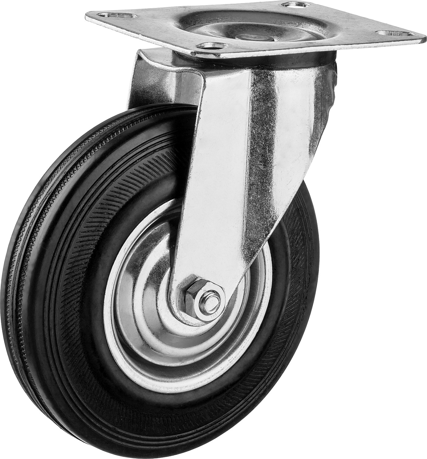 ЗУБР d=125 мм, г/п 100 кг, игольчатый подшипник, поворотное колесо резина/металл, Профессионал (30936-125-S)