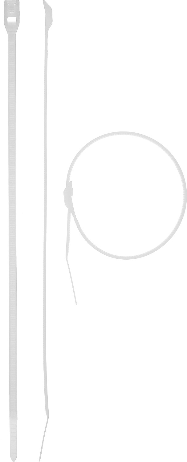 ЗУБР КОБРА 4.6 х 255 мм, нейлон РА66, кабельные стяжки с плоским замком белые, 25 шт, Профессионал (30930-46-255)