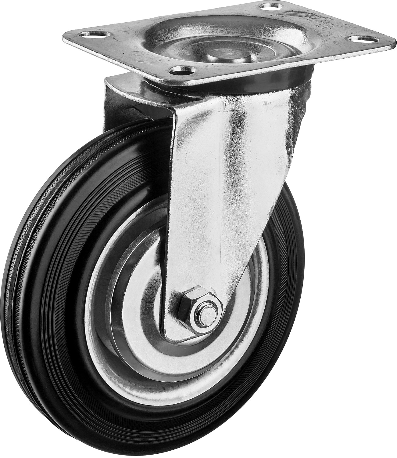 ЗУБР d=160 мм, г/п 145 кг, игольчатый подшипник, поворотное колесо резина/металл, Профессионал (30936-160-S)
