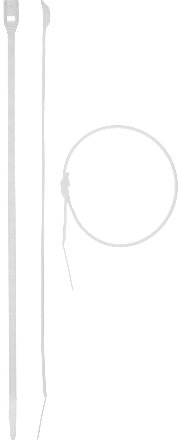 ЗУБР КОБРА 3.6 х 370 мм, нейлон РА66, кабельные стяжки с плоским замком белые, 50 шт, Профессионал (30930-36-370)