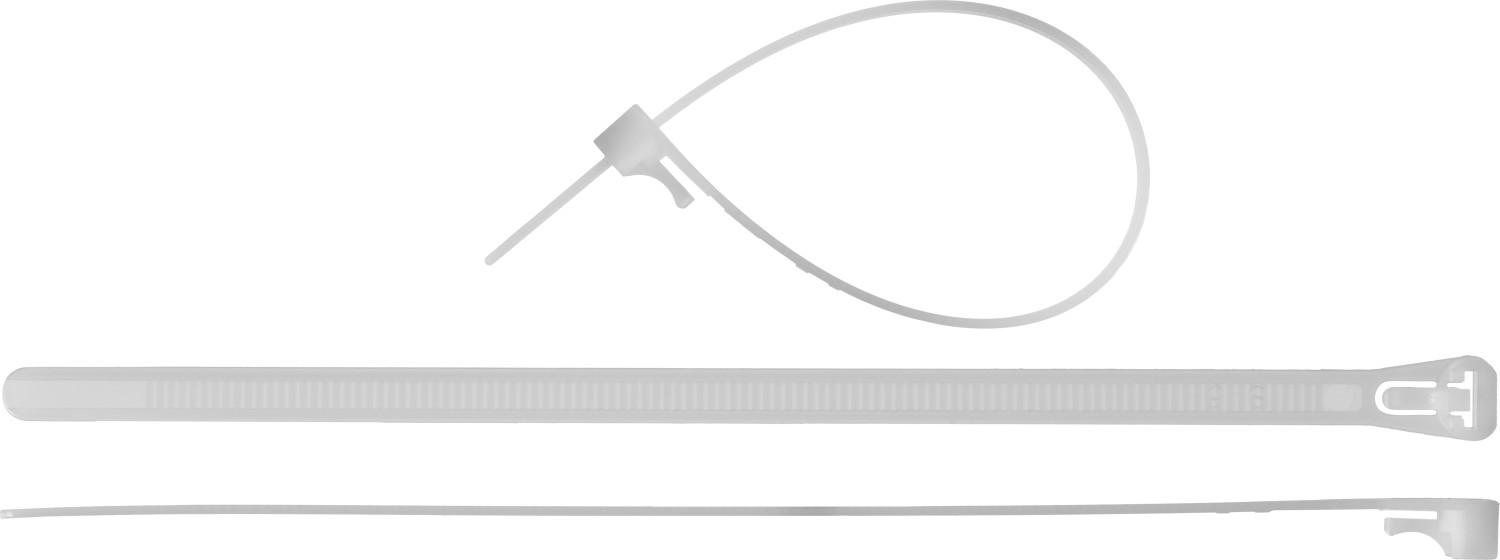 ЗУБР КСР-Б1 7.5 x 150 мм, нейлон РА66, кабельные стяжки разъемные белые, 100 шт, Профессионал (309240-75-150)