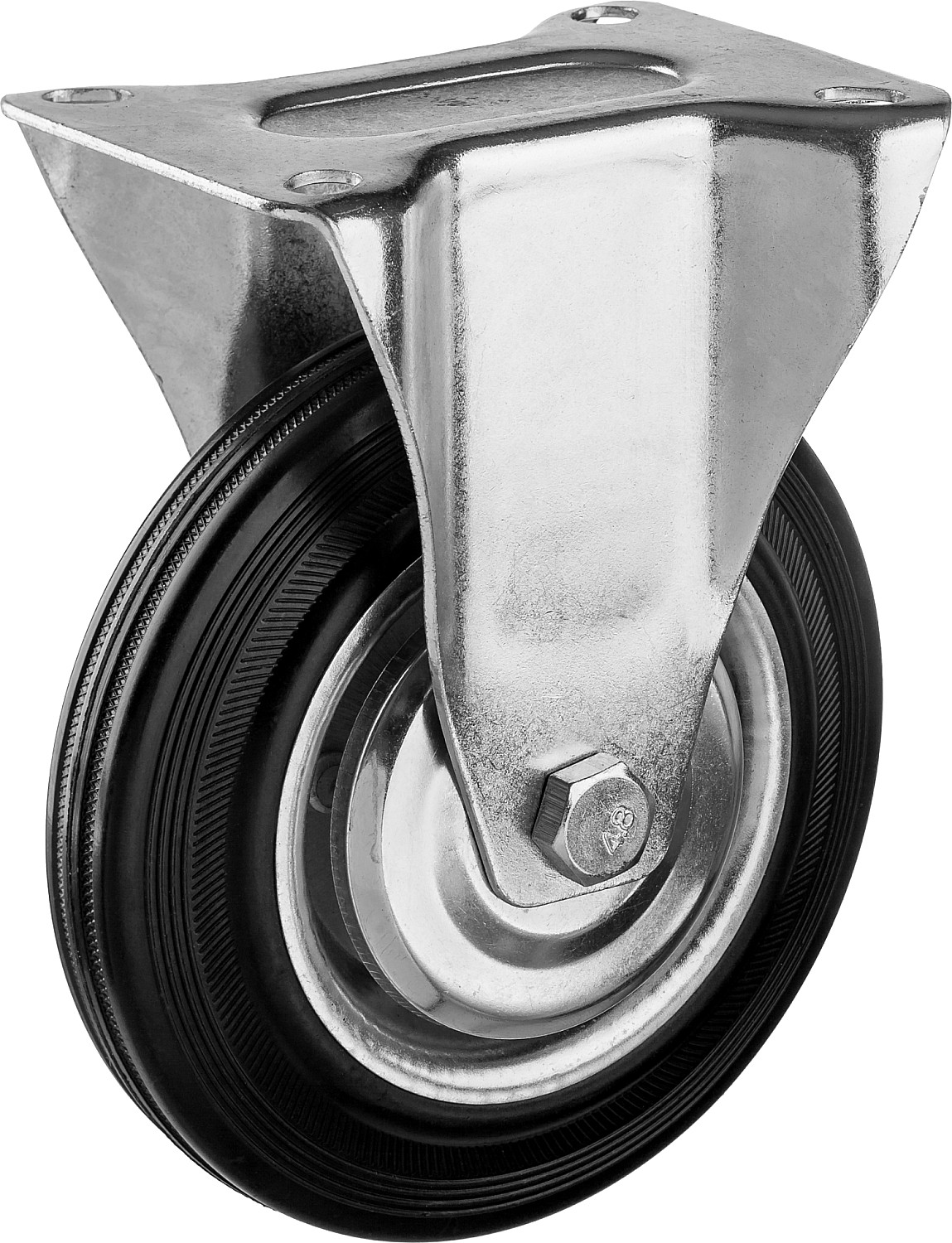 ЗУБР d=160 мм, г/п 145 кг, игольчатый подшипник, неповоротное колесо резина/металл, Профессионал (30936-160-F)