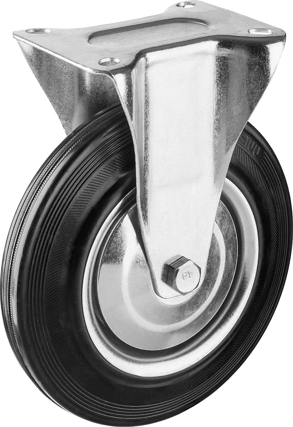 ЗУБР d=200 мм, г/п 185 кг, игольчатый подшипник, неповоротное колесо резина/металл, Профессионал (30936-200-F)