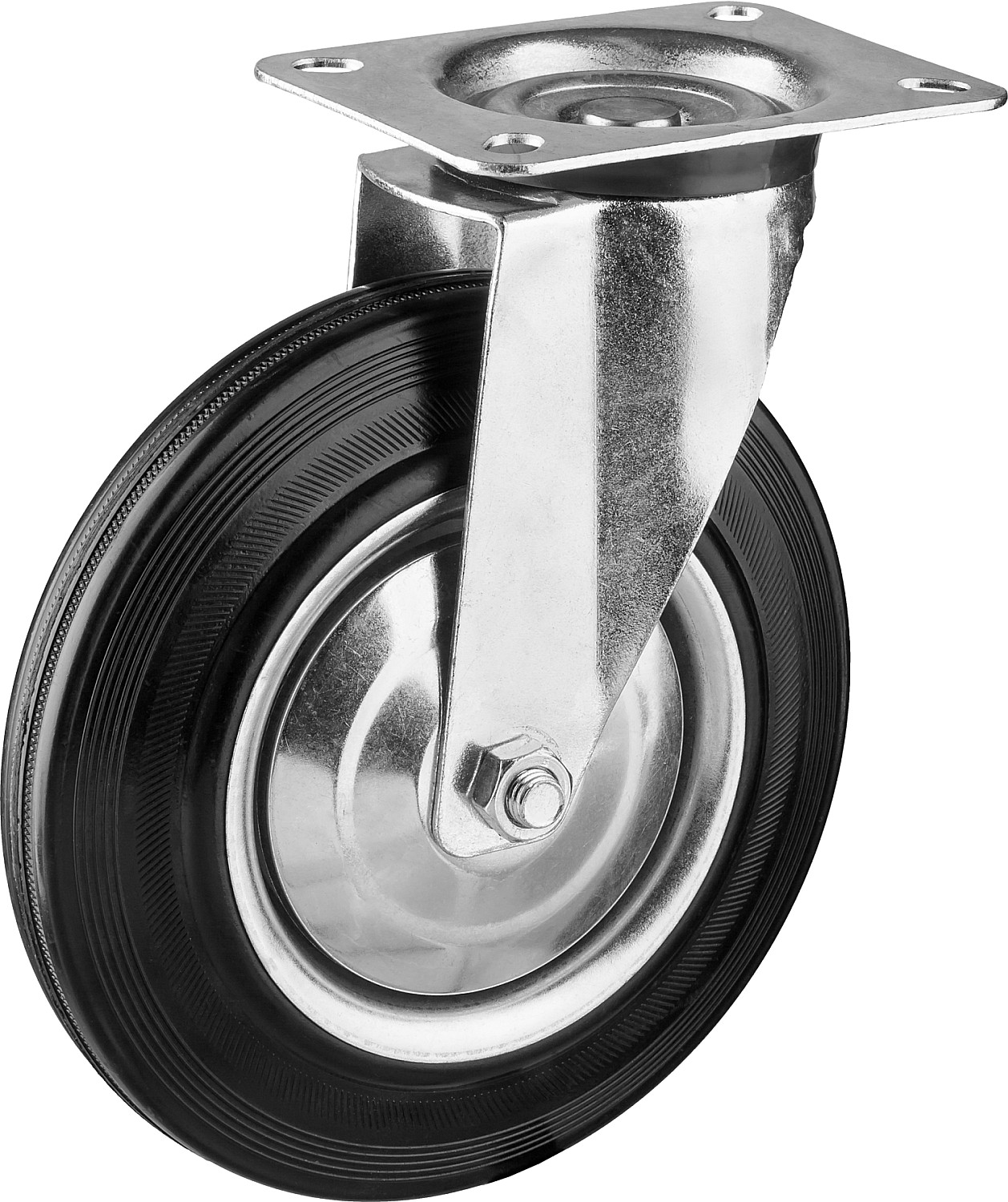 ЗУБР d=200 мм, г/п 185 кг, игольчатый подшипник, поворотное колесо резина/металл, Профессионал (30936-200-S)