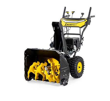 Снегоотбрасыватель CHAMPION ST763E (7лс,62см,6F/2R,колеса,3л,81кг,эл.стартер,фары,обогрев рук, зимн.