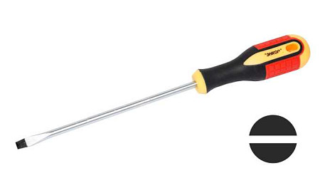 Отвертка шлиц Энкор 1,6x8,0х200мм трех комп рук