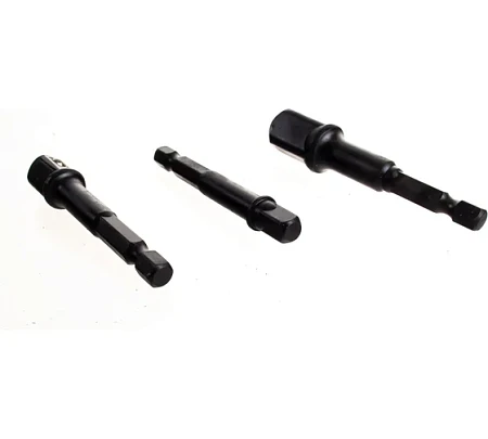 vertextools НАБОР АДАПТЕРОВ ДЛЯ ТОРЦЕВЫХ ГОЛОВОК 65мм, 3 ПРЕДМЕТА, 1/4, 1/2, 3/8 АД-65-14-12-38