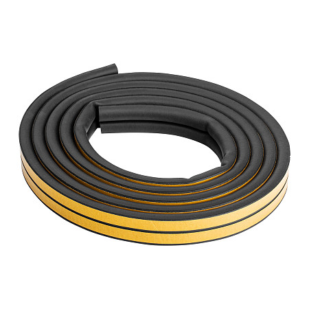 Уплотнитель резиновый 14х12 мм для широких щелей, 6 м, профиль "D", черный  Сибртех