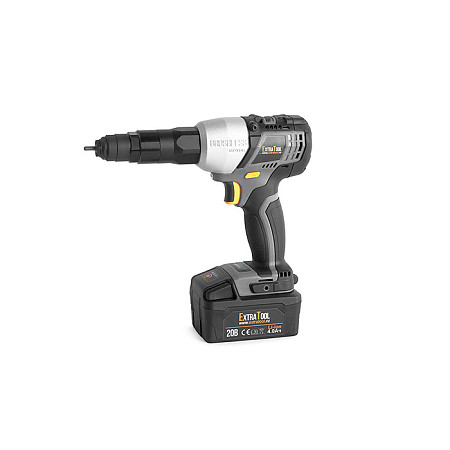 Аккумуляторный заклепочник MESSER  RV20103 для работы с резьбовыми заклепками, комплект c двумя аккумуляторами