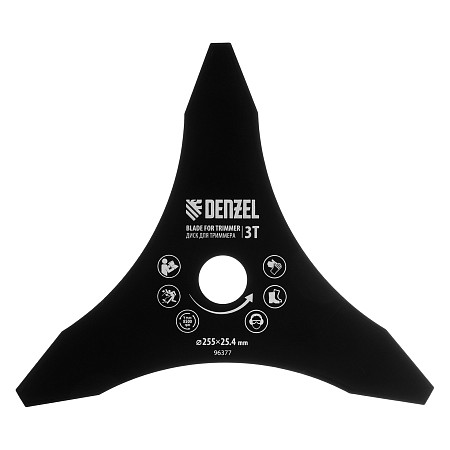 Диск для триммера, 255 х 25,4 3 лезвия Denzel