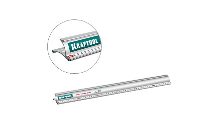 KRAFTOOL KRAFT-LINE, 0.6 м, усиленная алюминиевая линейка со стальной направляющей (34275-60)