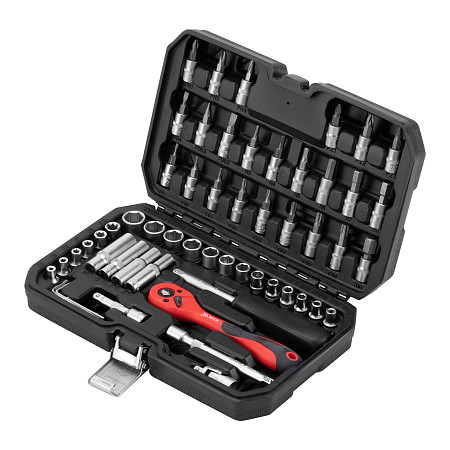 Набор инструментов 56 предметов, CrV, 1/4" MTX